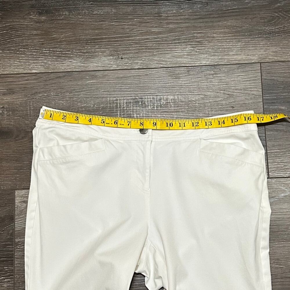 Eileen Fisher White Stretch Ankle Pants Women's Small S Pull On Slim Crop Career - Picture 5 of 7